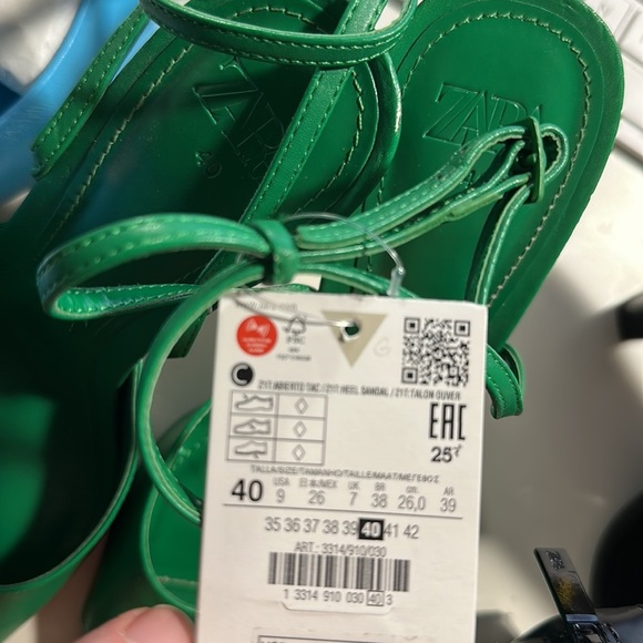NWT. Zara Green Heeled Sandals. Size 7,5 - Picture 8 of 9